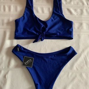 Blue keyhole bikini